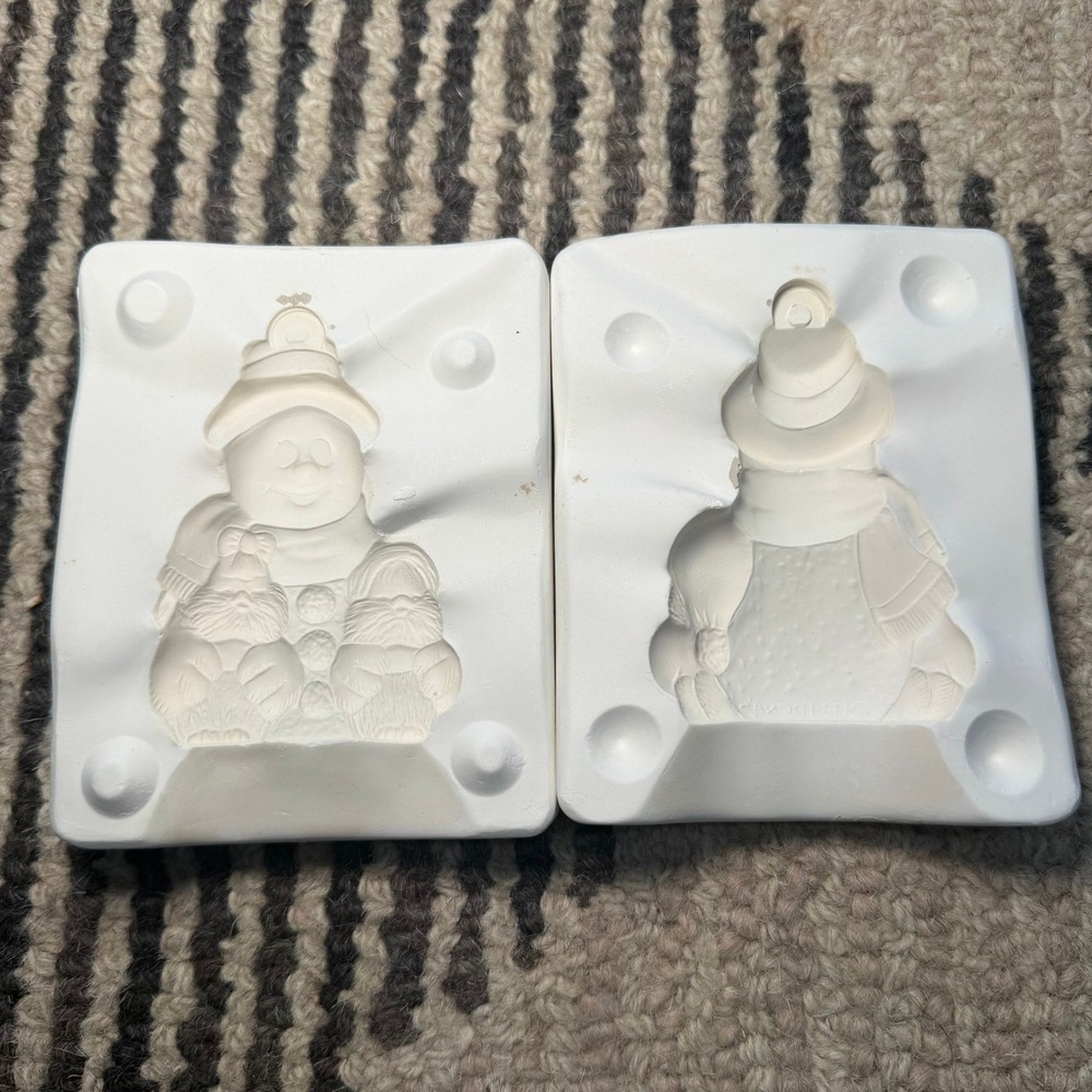 Vtg Donas Ceramic Mold Lot Snowman Birds Cherub Ornament Plaster Slip Cast Craft